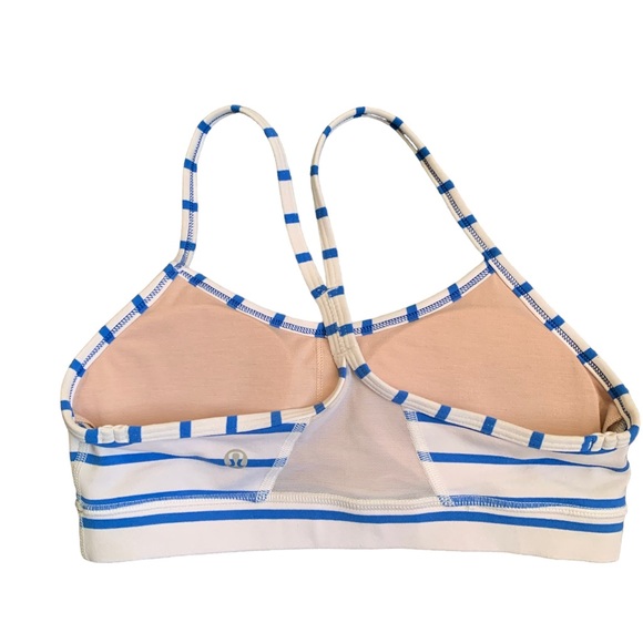 LULULEMON Blue & White Stripe Flow Y Bra size 4 - Picture 7 of 11